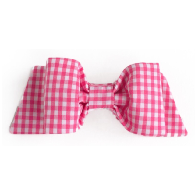 Hot Pink Gingham Hair Bow